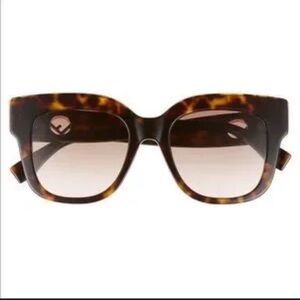 Fendi Oversized Tortoise Shell Sunglasses, Case Included